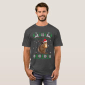 Kerst Eekhoorn Lover Santa Hat Dieren T-shirt (Voorkant volledig)