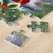 Kerst eekhoorn met kerstkrans legpuzzel (Zijkant)