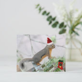 Kerst Eekhoorn met Kerstmis Stocking Feestdagenkaart (Staand voorkant)