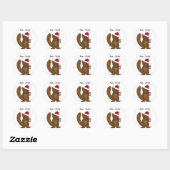 Kerst eekhoorn met leuke spreuk ronde sticker (Vel)