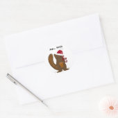 Kerst eekhoorn met leuke spreuk ronde sticker (Envelop)