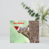 Kerst Eekhoorn op een Boom Feestdagenkaart (Staand voorkant)