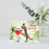 Kerst Eekhoorn op Happy Hour Feestdagenkaart (Staand voorkant)