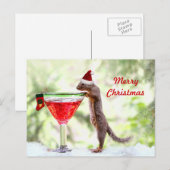 Kerst Eekhoorn op Happy Hour Feestdagenkaart (Voorkant / Achterkant)