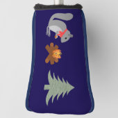 Kerst Eekhoorn Roosteren Hazelnoten op Log Fire Golfheadcover (Draai 90)
