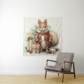 Kerst Eekhoorn Tapestry Wandkleed (In situ)