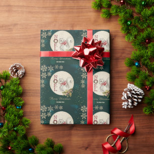 Kerst-eekhoorn uit grootmoeders tijd, Sneeuwvlokke Cadeaupapier