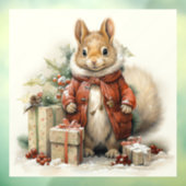 Kerst Eekhoorn venster Cling Raamsticker (Vel 3)