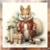 Kerst Eekhoorn venster Cling Raamsticker (Vel 2)