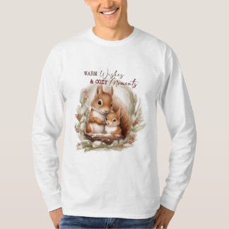 Kerst eekhoorn warme wensen gezellige momenten t-shirt