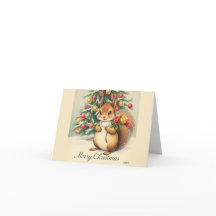 Kerst eekhoorn wenskaart - blanco binnenkant