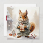 Kerst Eekhoorn Wenskaart Feestdagenkaart (Voorkant / Achterkant)