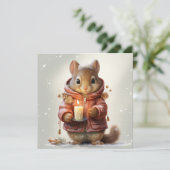 Kerst Eekhoorn Wenskaart Feestdagenkaart (Staand voorkant)