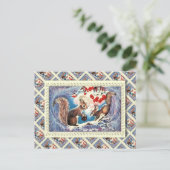 kerst, eekhoorns thuis feestdagenkaart (Staand voorkant)