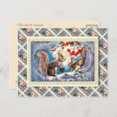 kerst, eekhoorns thuis feestdagenkaart (Voorkant / Achterkant)