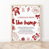 Kerst Een bericht van het Bump Baby shower teken Poster
