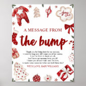 Kerst Een bericht van het Bump Baby shower teken Poster (Voorkant)