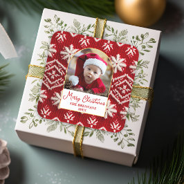 Kerst Een foto Winter Elegant Feestelijk Vierkante Sticker