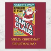 Kerst Een nacht Alleen Sinterklaas In Persoon Wijn Etiket (Enkel label)