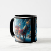 Kerst Een paard en Carragie rijden Mok (Voorkant links)