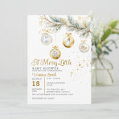 Kerst Een vrolijk klein Baby showers glazen bubbel Kaart (Staand voorkant)