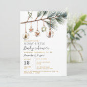 Kerst Een vrolijk klein Baby showers glazen bubbel Kaart (Staand voorkant)