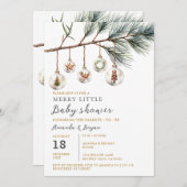 Kerst Een vrolijk klein Baby showers glazen bubbel Kaart (Voorkant / Achterkant)