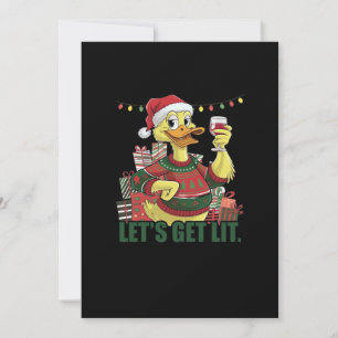 Kerst Eend, Laten we het Licht Aan doen Feestdagenkaart