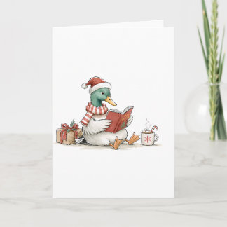 Kerst eend leesboek voor gezellige vakantie lezers kaart