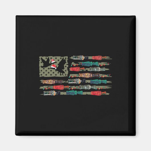 Kerst Eend Oproep Vlag Kerstmis Mallard Duck Hu Magneet (Voorkant)