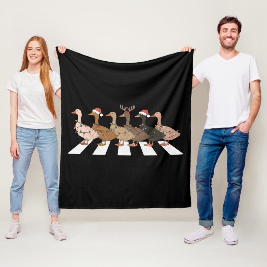 Kerst Eenden Funny Animals Xmas Boerderij Lover Gi Fleece Deken (In situ)