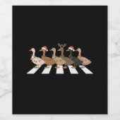 Kerst Eenden Funny Animals Xmas Boerderij Lover Gi Wijn Etiket (Enkel label)