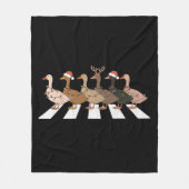 Kerst Eenden Grappige Dieren Kerstmis Boerderij Li Fleece Deken (Voorkant)