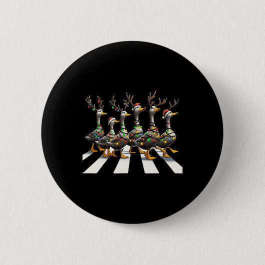 Kerst Eenden Leuke Dieren Kerst Liefhebber Eenden Ronde Button 5,7 Cm (Voorkant)