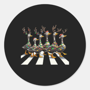 Kerst Eenden Leuke Dieren Kerst Liefhebber Eenden Ronde Sticker