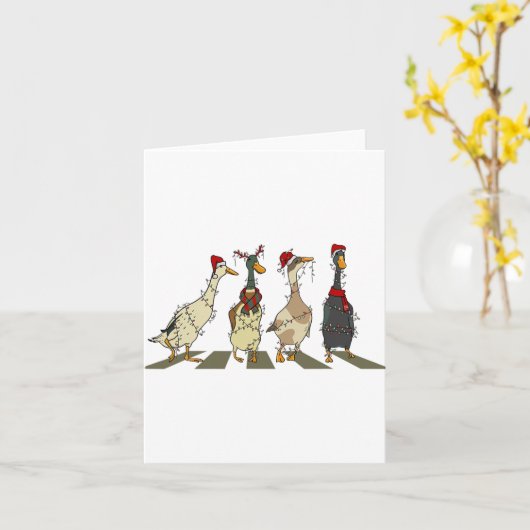 Kerst Eenden Xmas Tree Lights Eend Kerstmis Fa Kaart (Gele Bloem)