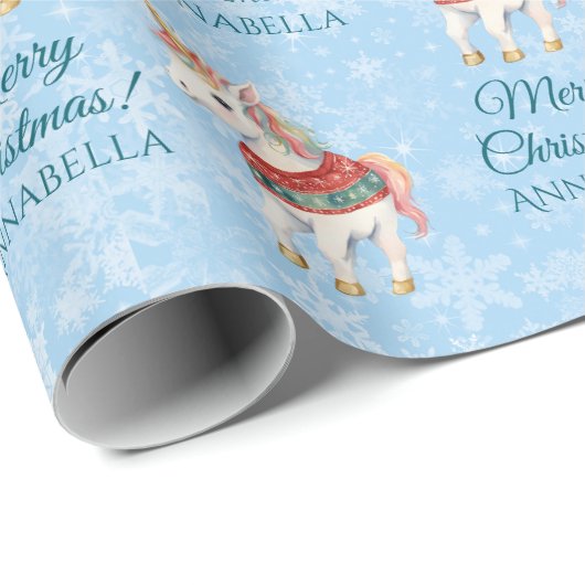  kerst eenhoorn cadeaupapier (Rol Hoek)