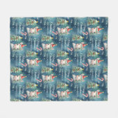 Kerst Eenhoorn Candy Cane Custom Fleece Deken (Voorkant (Horizontaal))