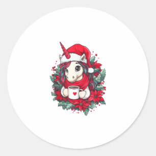 Kerst Eenhoorn Decor Meisjes Jongens Kinder Kerst Ronde Sticker