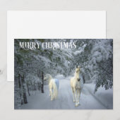 Kerst Eenhoorn Fantasie Winterlandschap Feestdagenkaart (Voorkant / Achterkant)