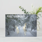 Kerst Eenhoorn Fantasie Winterlandschap Feestdagenkaart (Staand voorkant)