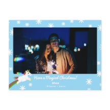 Kerst Eenhoorn Foto Lijst Vakantie Briefkaart