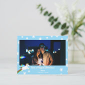 Kerst Eenhoorn Foto Lijst Vakantie Briefkaart (Staand voorkant)