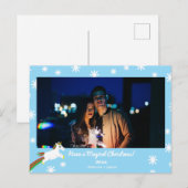 Kerst Eenhoorn Foto Lijst Vakantie Briefkaart (Voorkant / Achterkant)