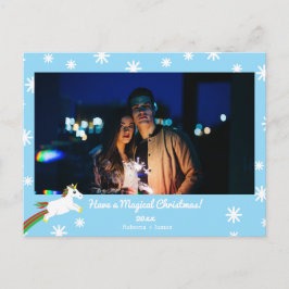 Kerst Eenhoorn Foto Lijst Vakantie Briefkaart