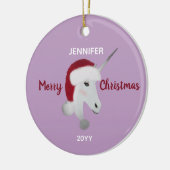 Kerst Eenhoorn gepersonaliseerd Keramisch Ornament (Links)