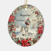 Kerst Eenhoorn Gepersonaliseerde Ornment Keramisch Ornament (Links)
