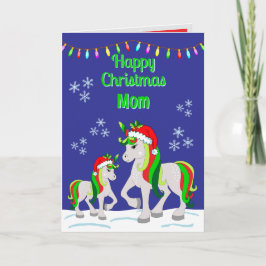 Kerst eenhoorn gevouwen wenskaart kaart