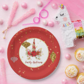 Kerst Eenhoorn Gezicht Gepersonaliseerd Feest Papieren Bordje (Feest)