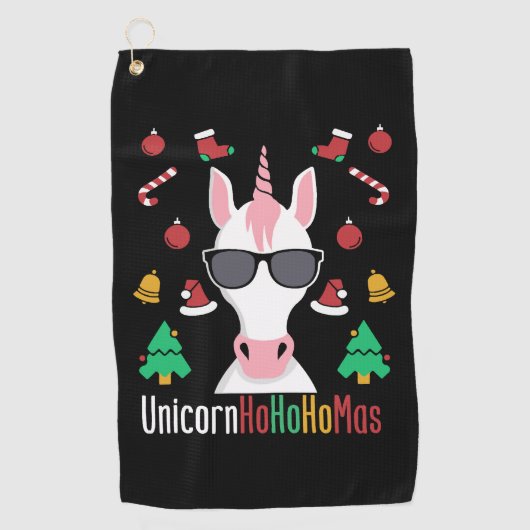 Kerst Eenhoorn Golfhanddoek (Voorkant)